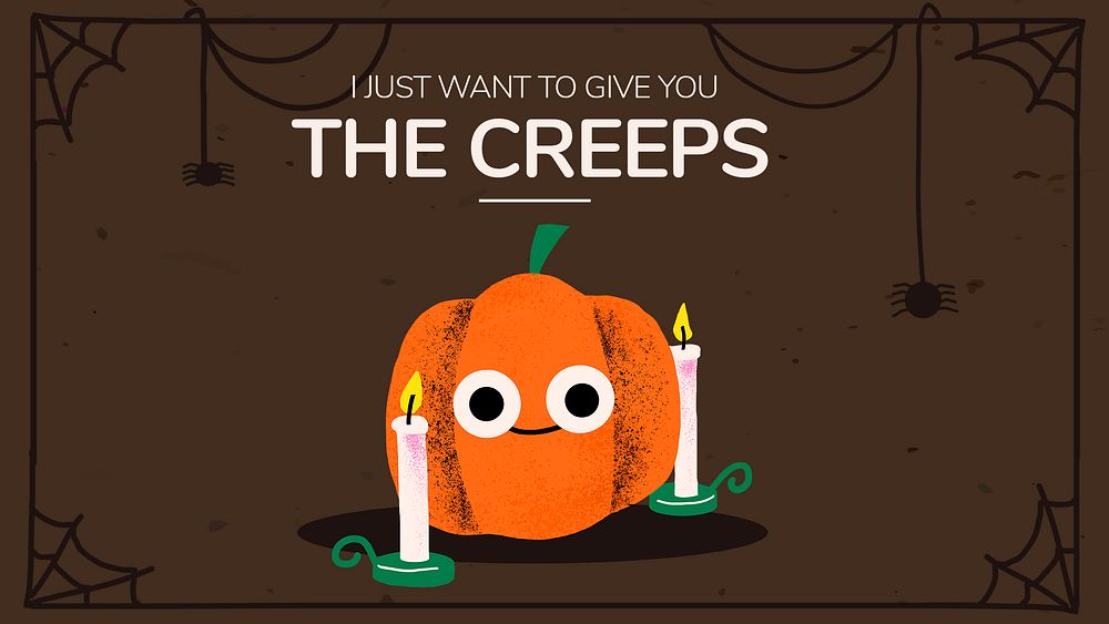 Halloween banner template psd, cute pumpkin illustration with greeting