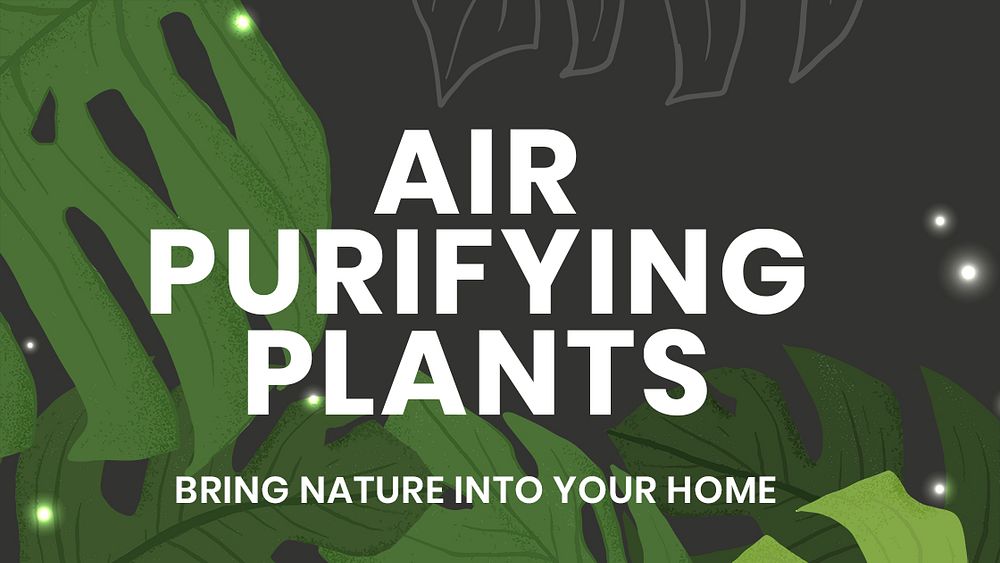 Blog banner template psd botanical background with air purifying plants text