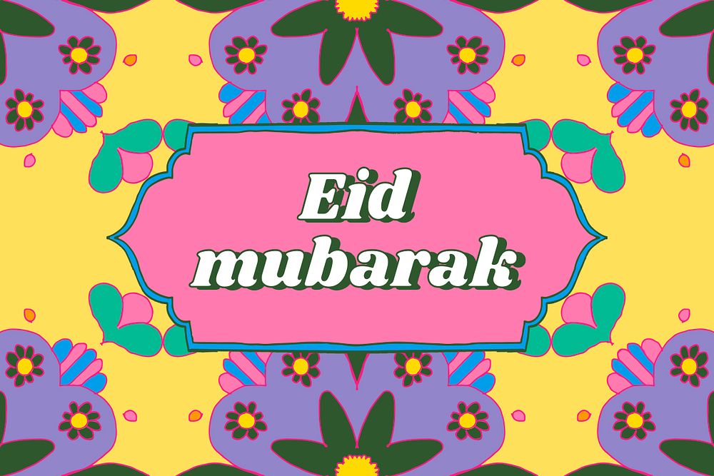 Eid mubarak social banner colorful template psd