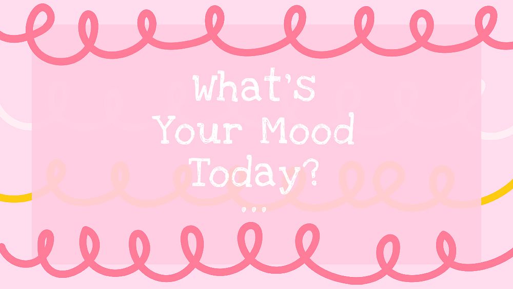 Cute banner template psd in soft pink style with what's the mood today? text