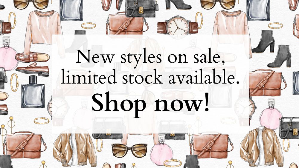Fashion and shopping template vector for blog banner