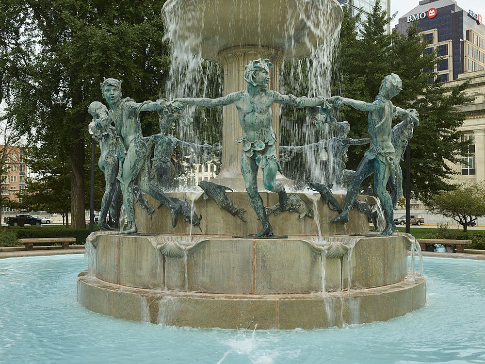 Depew Memorial Fountain, a freestanding fountain completed in 1919 and located in University Park in downtown Indianapolis…