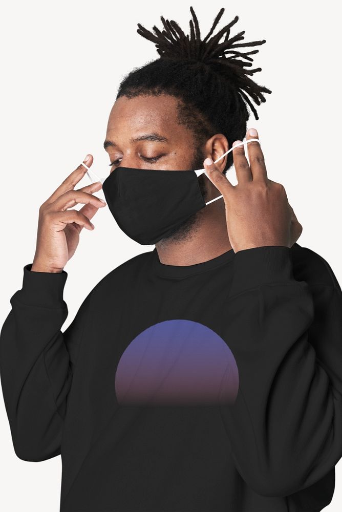 Face mask & long sleeve mockup, editable men's fashion design