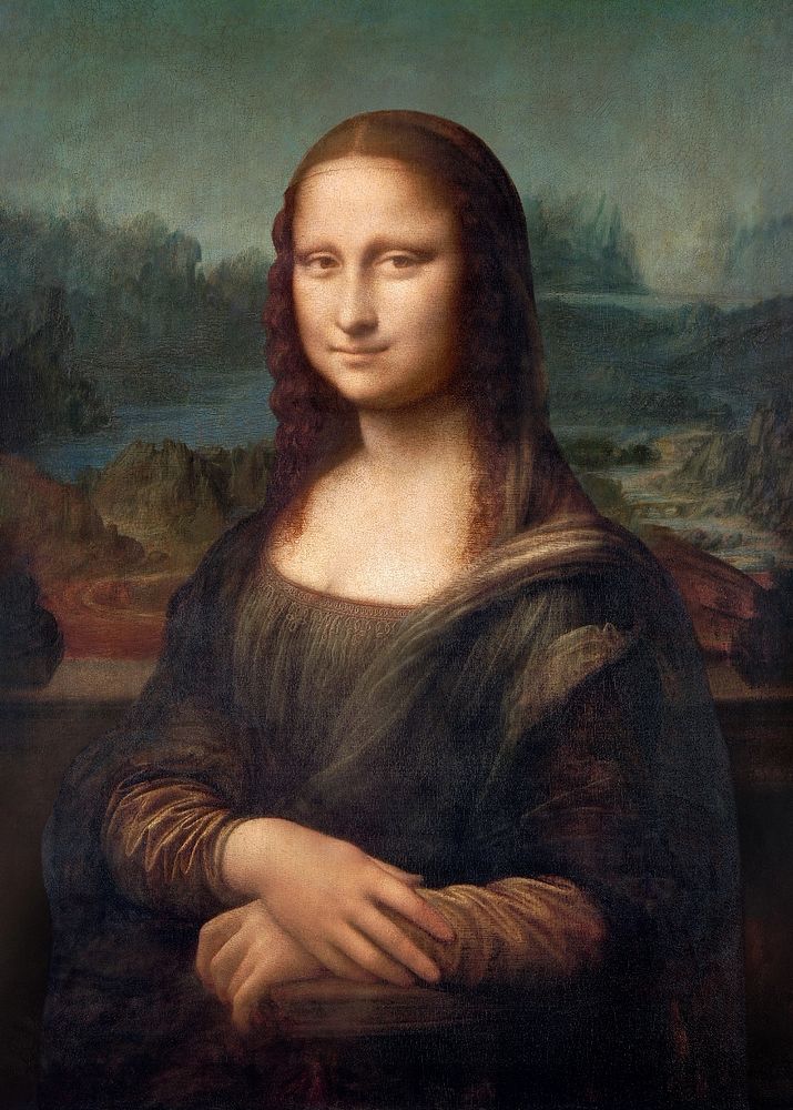 Leonardo da Vinci's Mona Lisa del Giocondo, editable famous painting. Original from Wikimedia Commons. Remastered by…