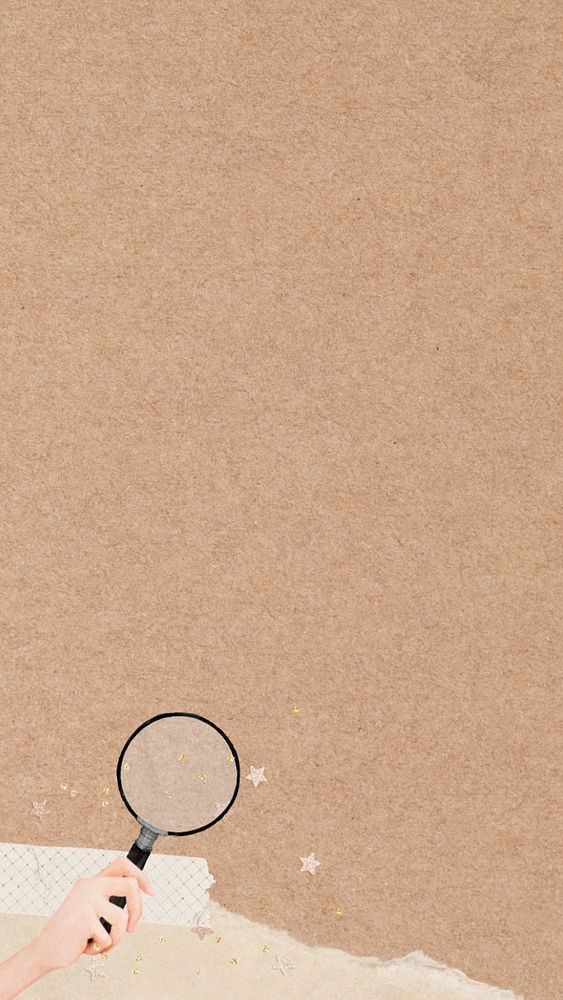 Magnifying glass border iPhone wallpaper, paper textured, editable design