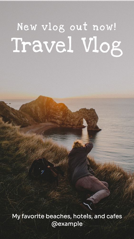 Travel vlog Instagram story template, editable design