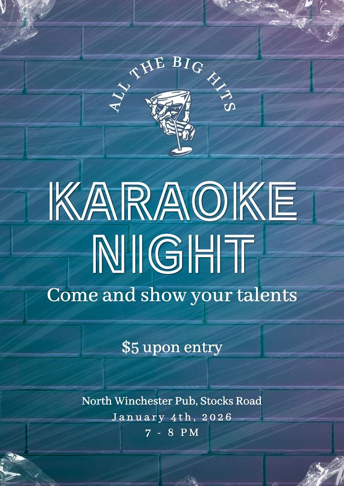 Karaoke night editable poster template