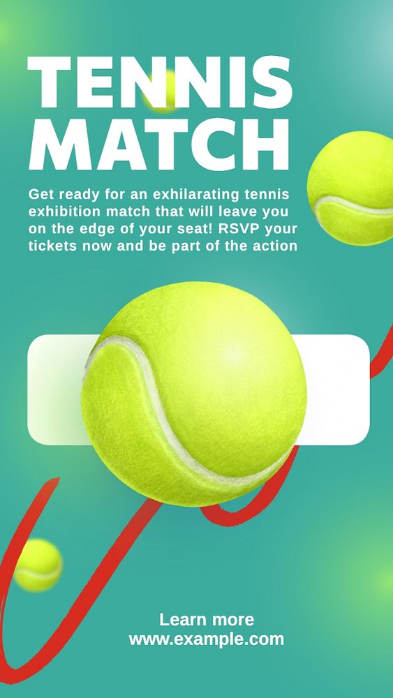 Tennis match Instagram story template, editable text