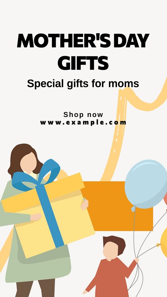 Mother's day gifts Facebook story template, editable design