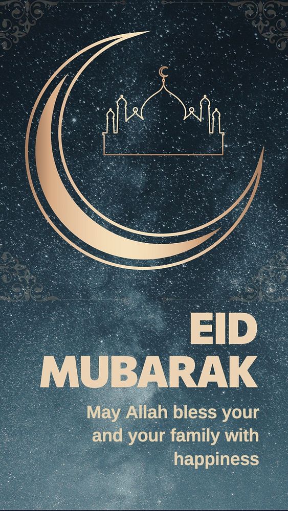 Eid Mubarak Facebook story template, editable design