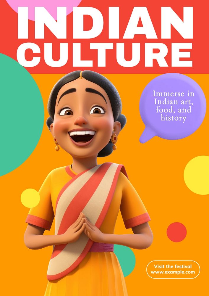 Indian culture poster template, editable | Free Editable Template ...