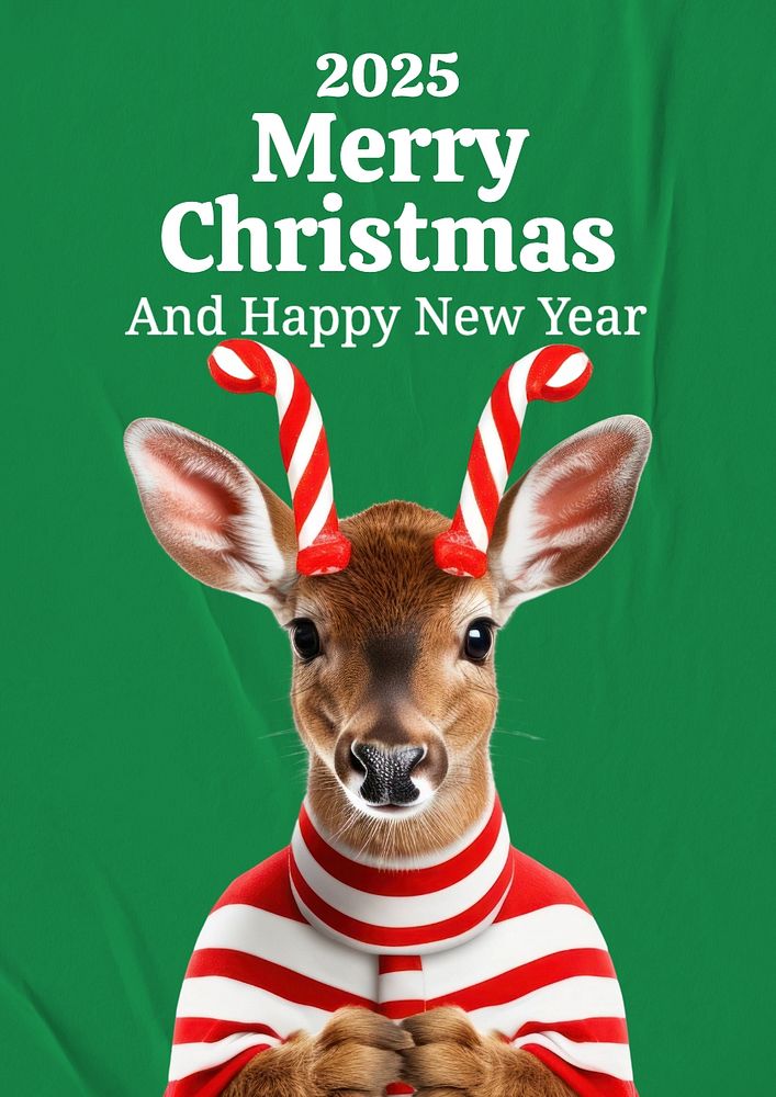 Christmas & new year poster template, editable text and design