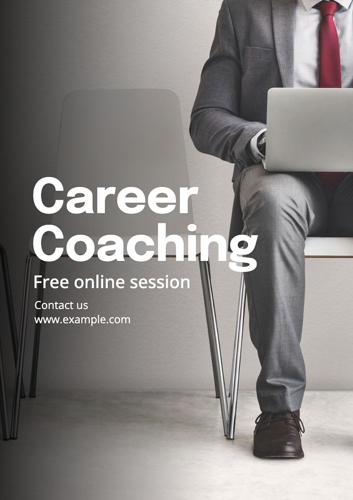 Career coaching  poster template, editable text and design