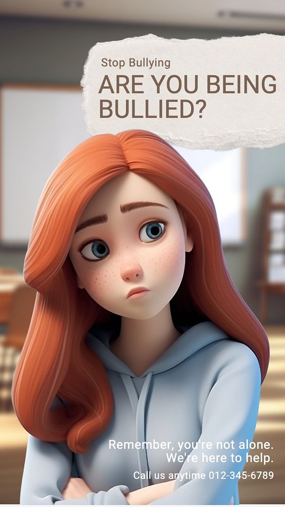 Bullying Instagram story template, editable text