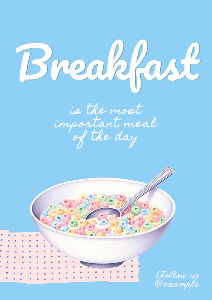 Breakfast poster template, editable text and design