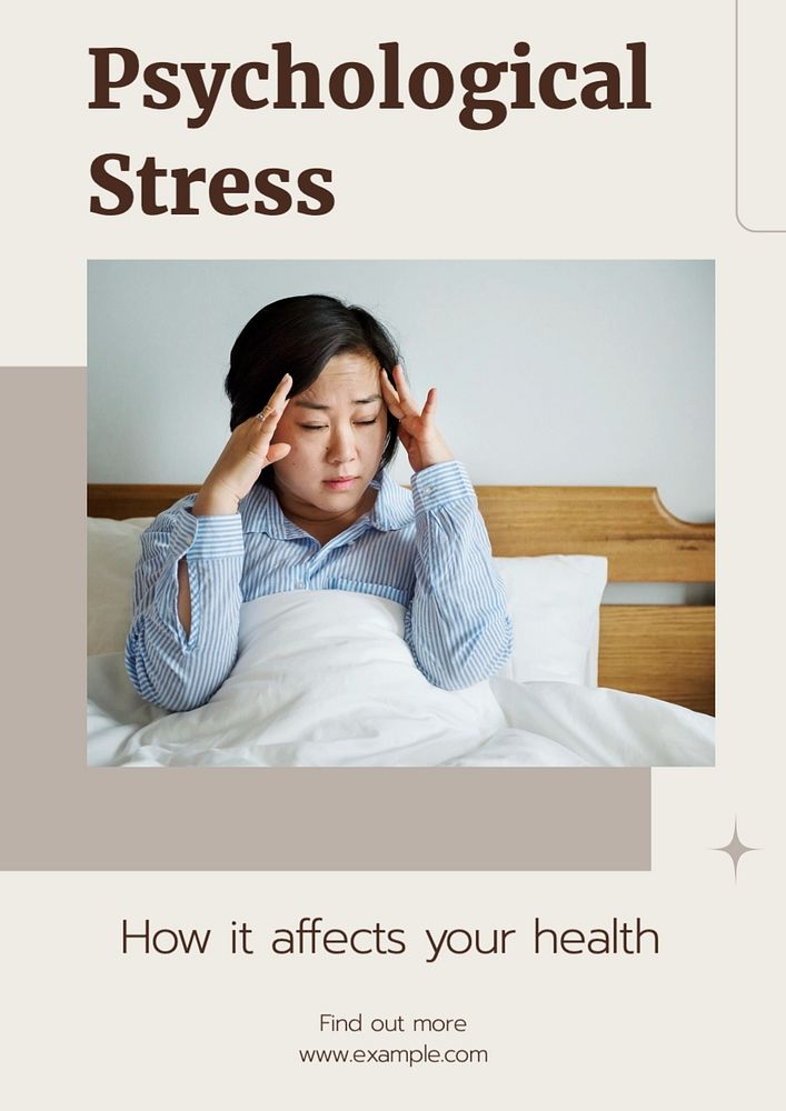 Psychological stress  poster template, editable text and design