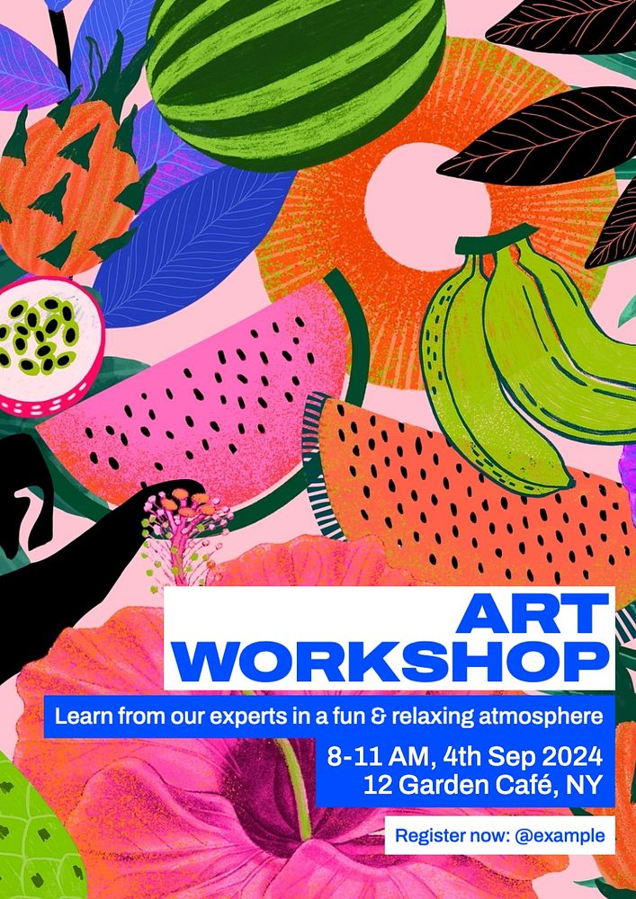 Art workshop  poster template, editable text and design