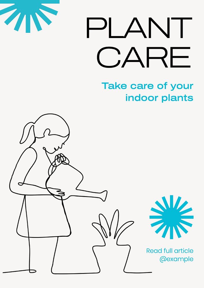 Plant care tips poster template, editable text and design