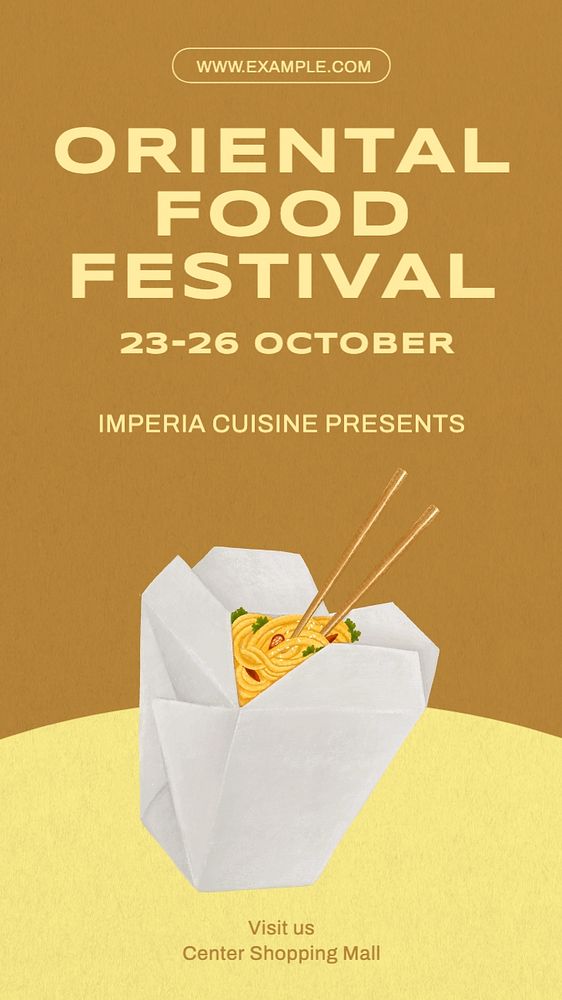 Oriental food festival  Instagram story template, editable text