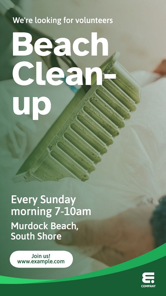 Beach cleanup Instagram story template, editable text