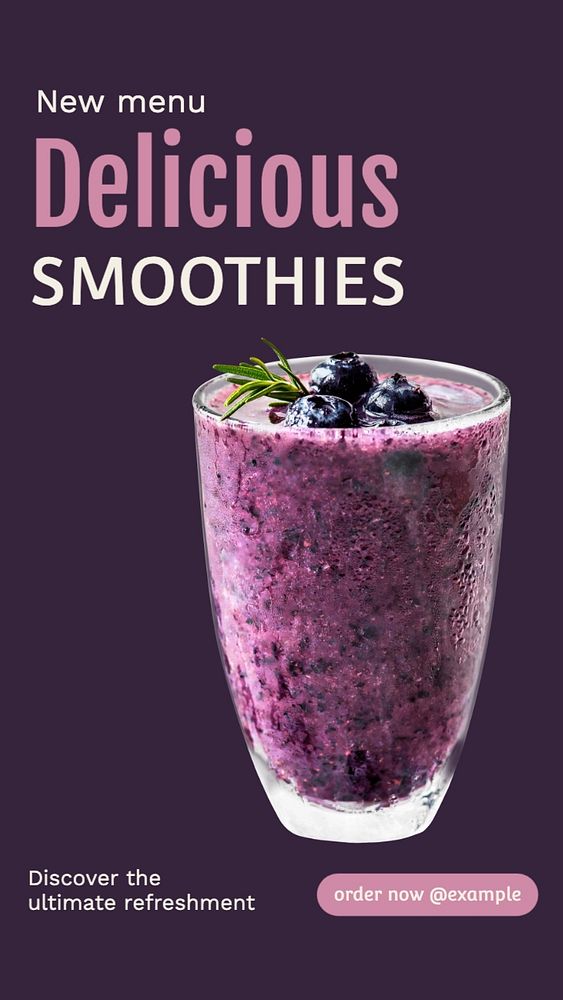 Delicious smoothies Instagram story template, editable text