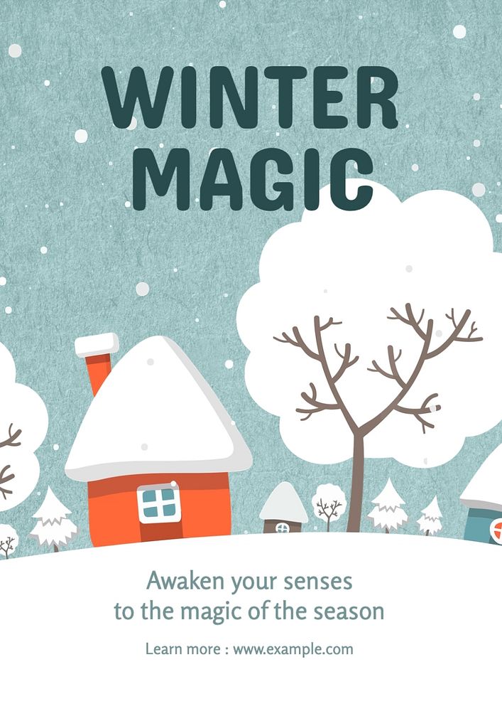 Winter magic  poster template, editable text and design