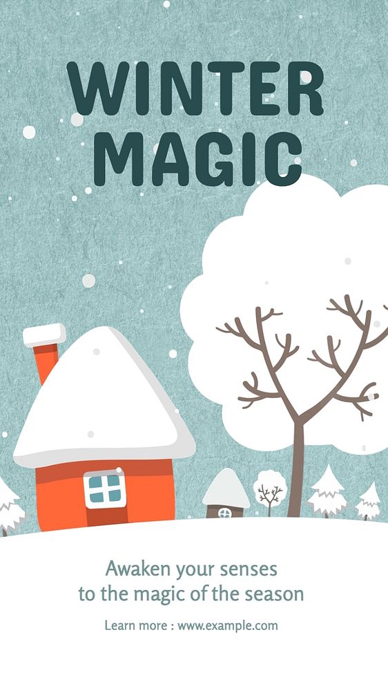 Winter magic  Instagram story template, editable text