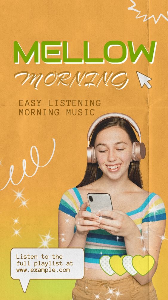 Mellow morning Instagram story template, editable text