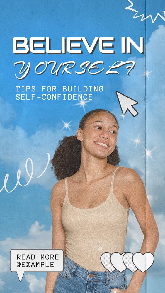 Believe in yourself Instagram story template, editable text