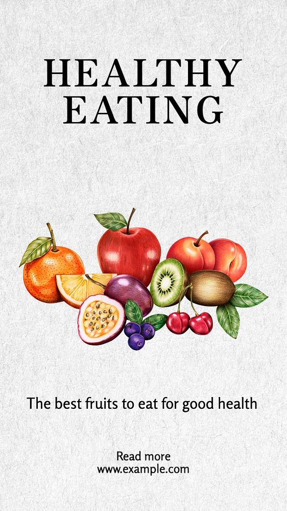 Healthy eating  Instagram story template, editable text