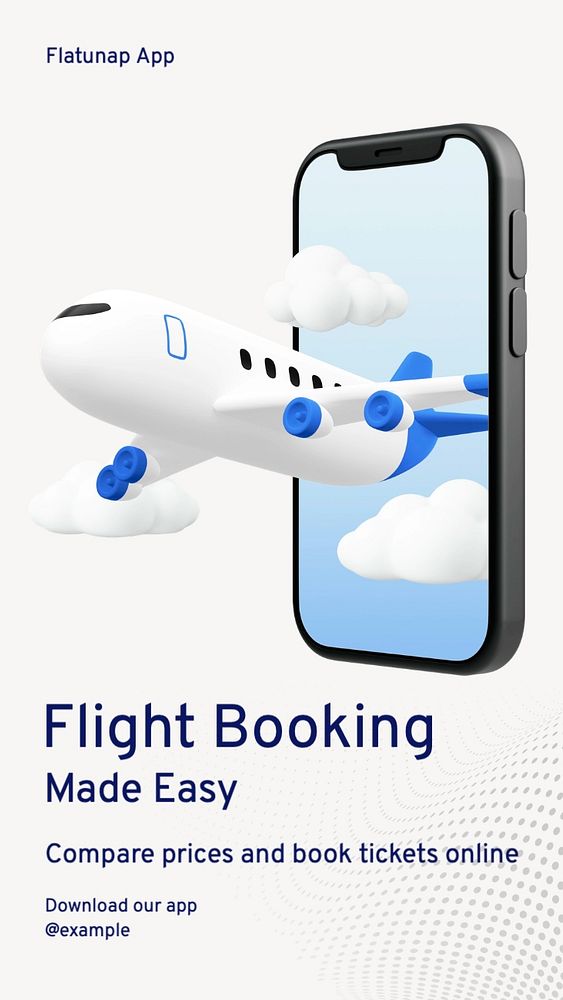 Flight booking Instagram story template, editable text