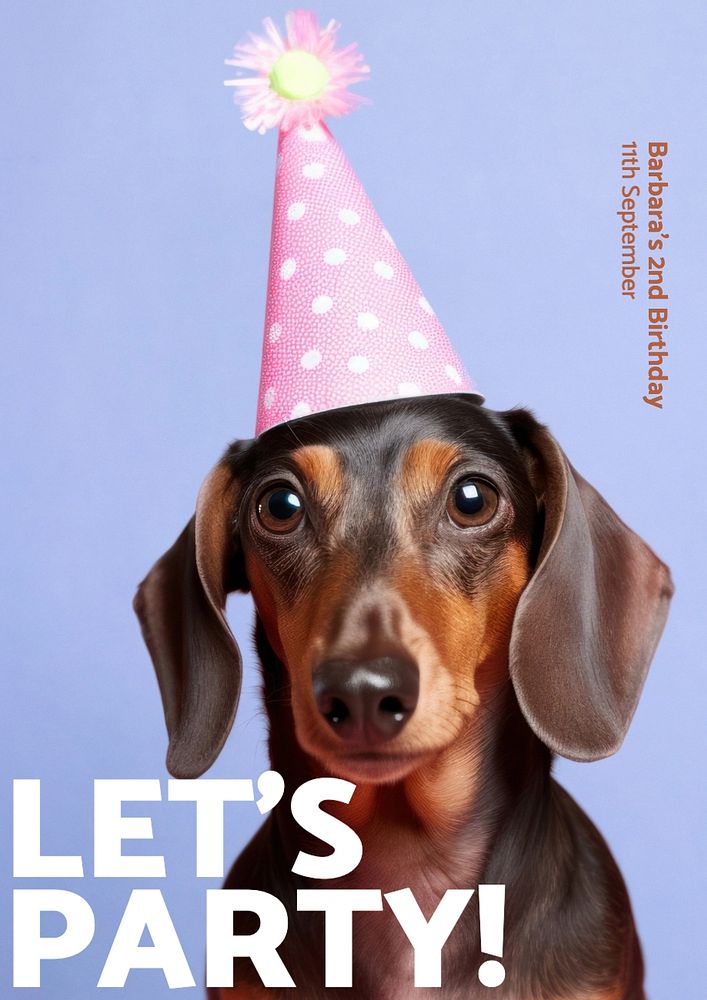 Let's party poster template, editable text and design