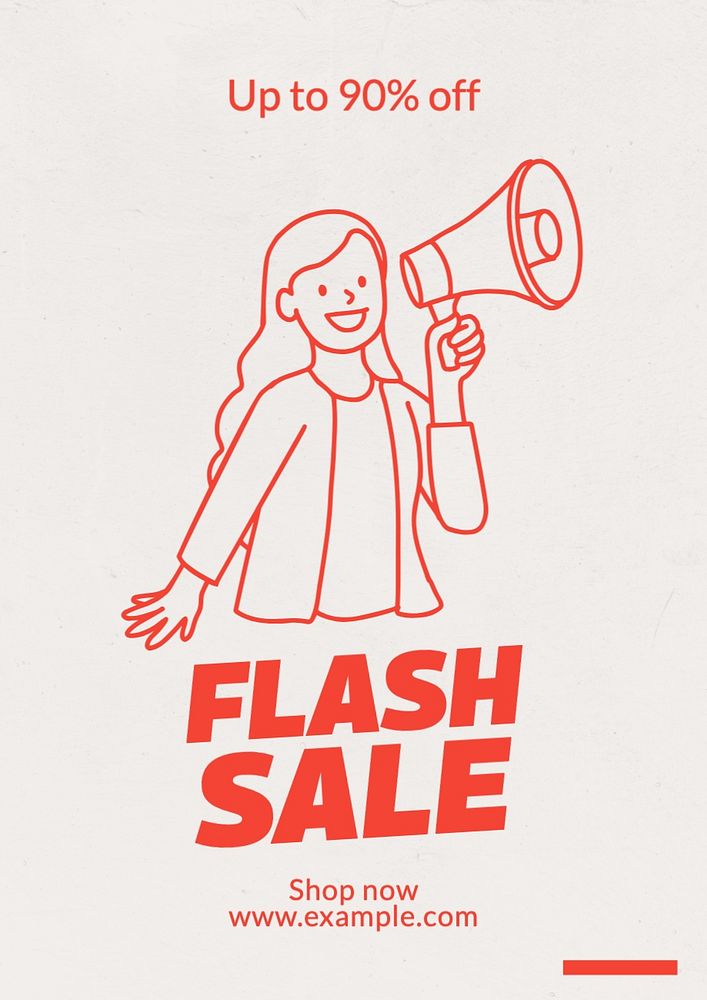 Flash sale poster template, editable text and design