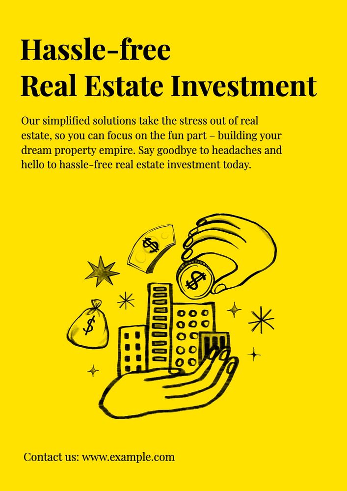 Real estate investment poster template, editable text and design