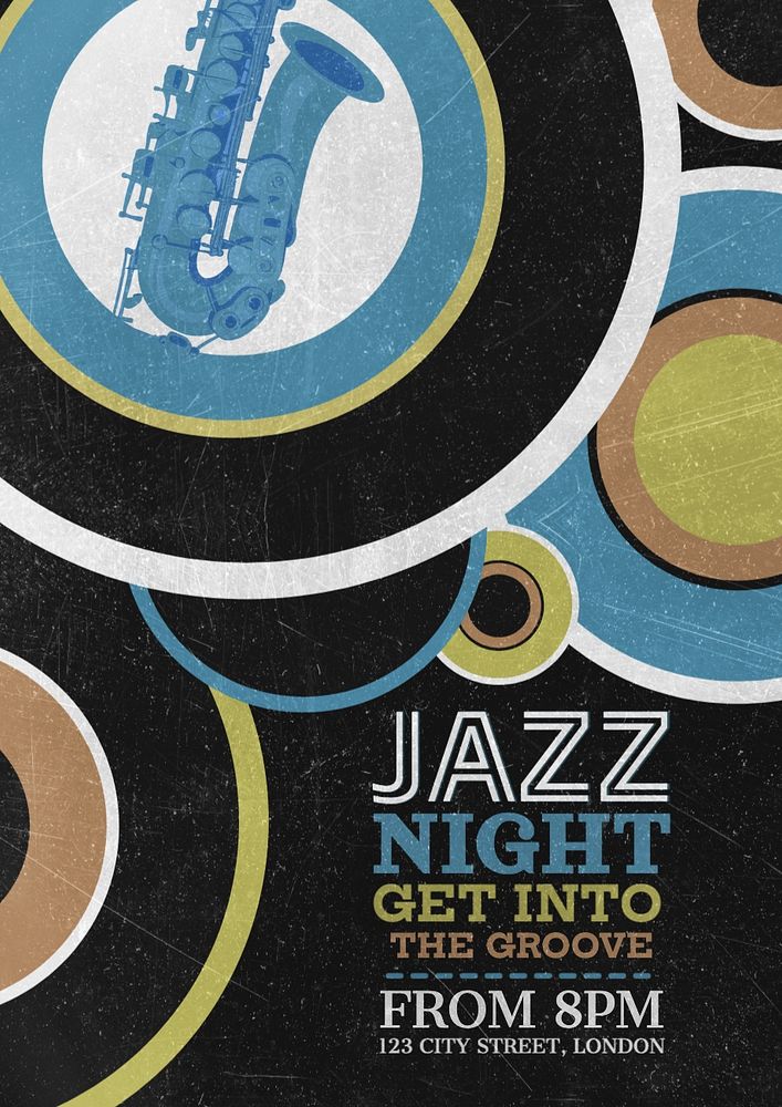 Jazz night poster template, editable | Premium Editable Template - rawpixel