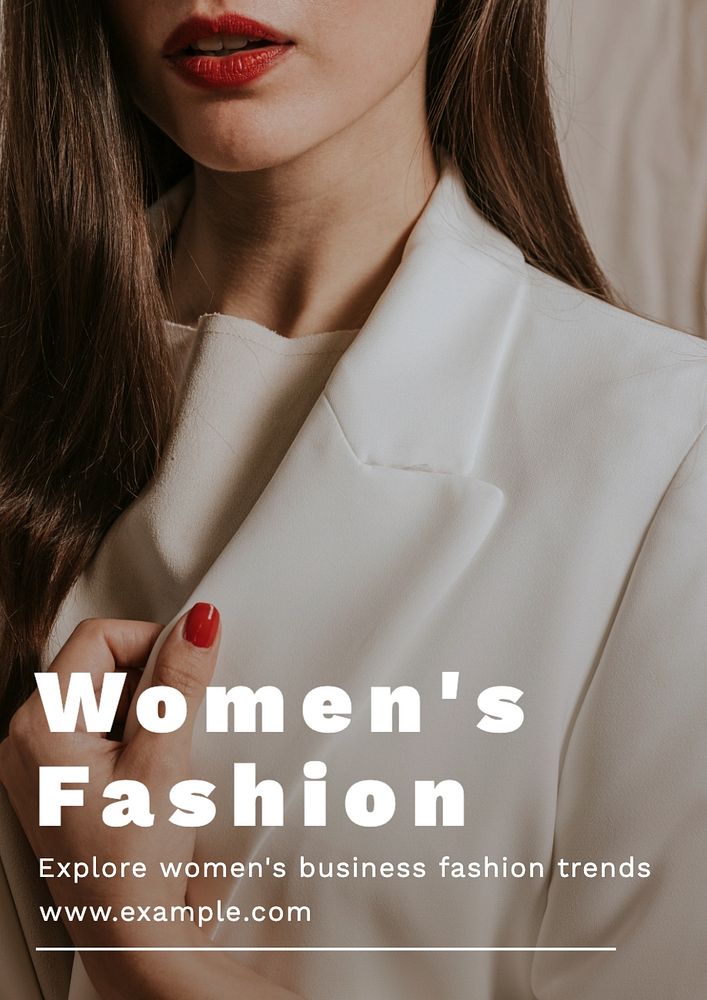 Women's business fashion poster template, editable text and design