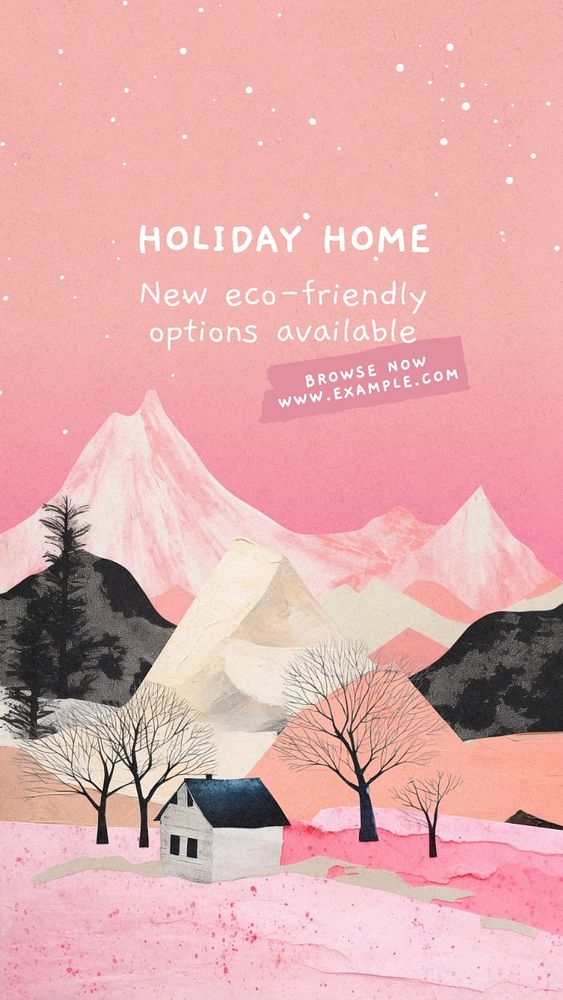 Holiday home Instagram story template, editable text