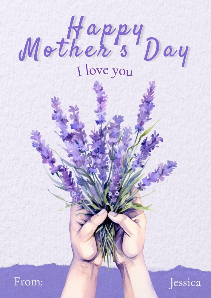 Happy Mother's Day poster template, editable text and design