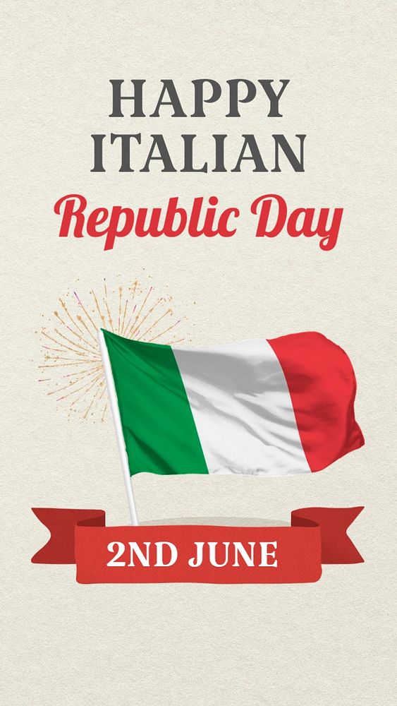 Italy republic day Instagram story template, editable text