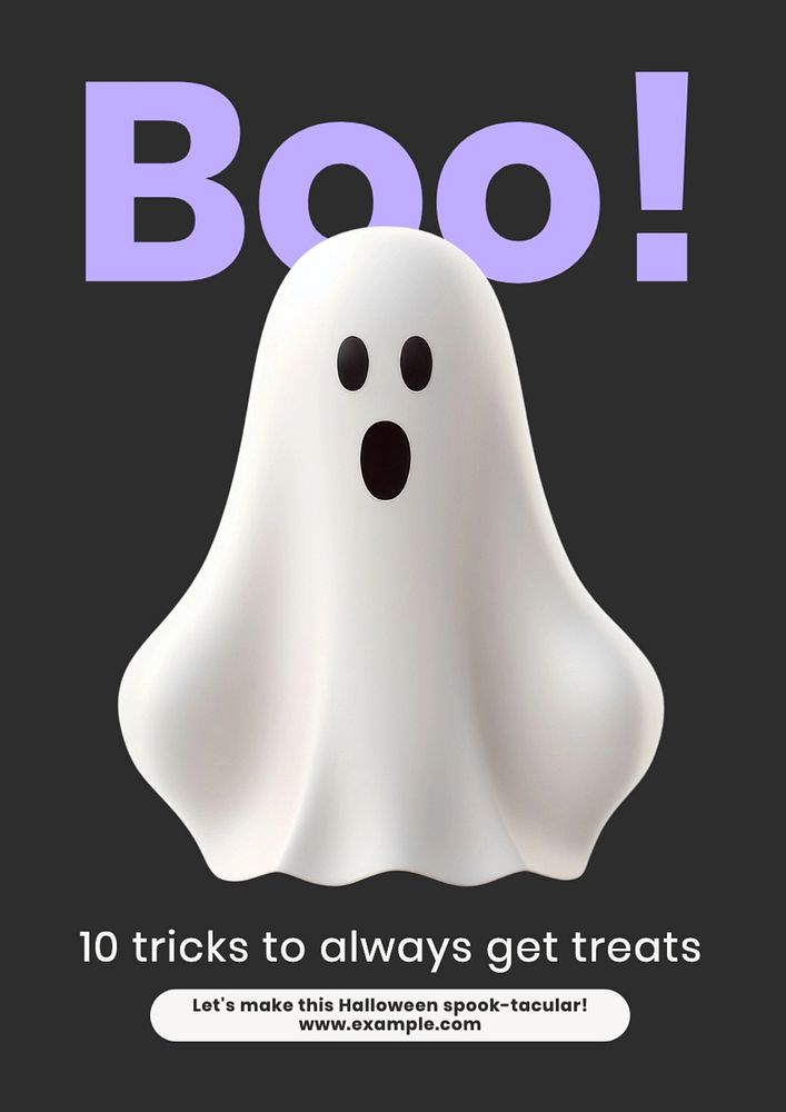 Halloween tricks poster template, editable text and design