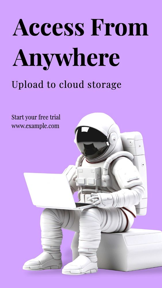 Cloud storage Instagram story template, editable text