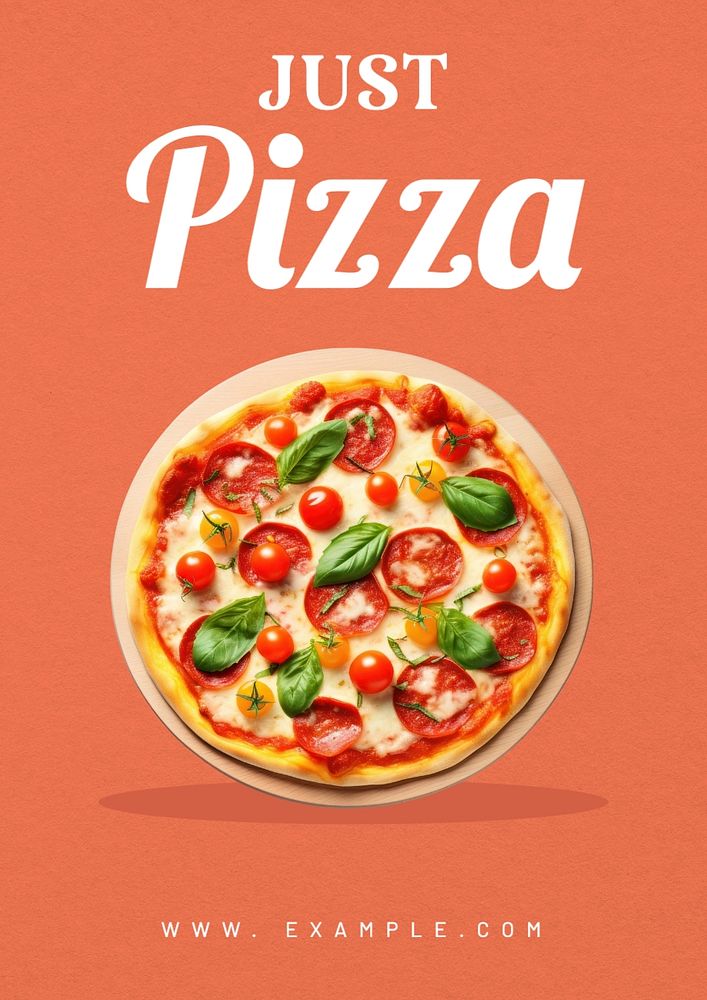 Just pizza poster template, editable text and design