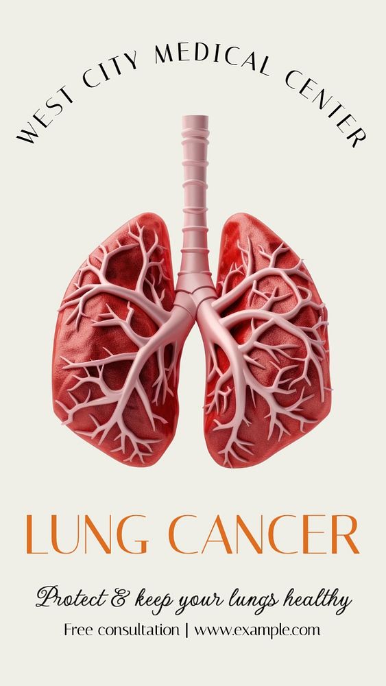 Lung cancer Instagram story template, editable text