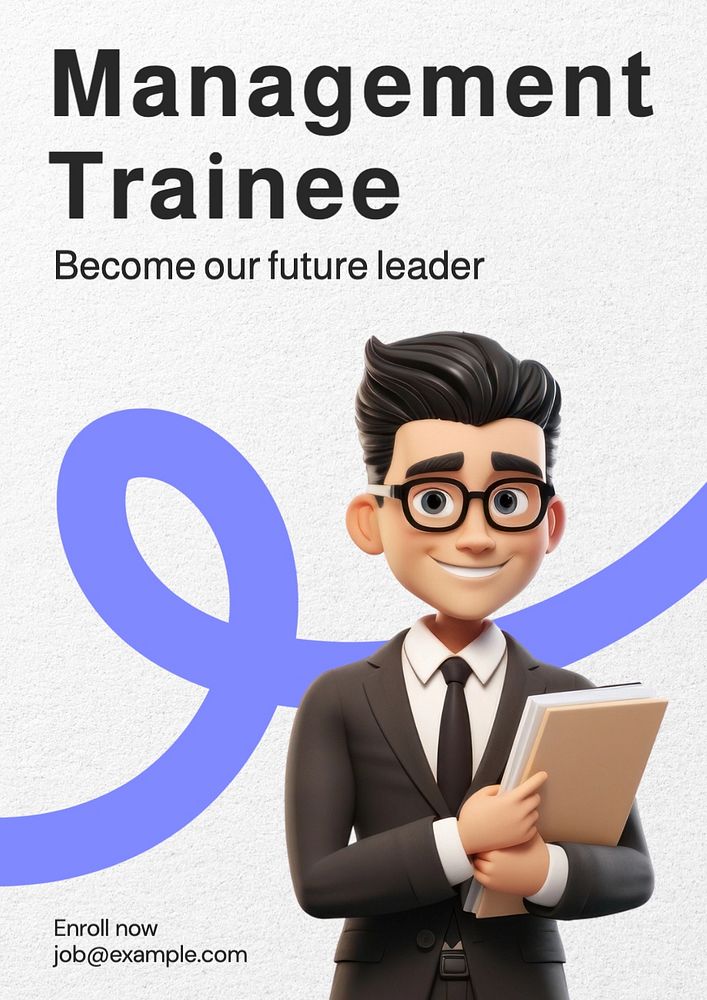 Management trainee poster template, editable text and design