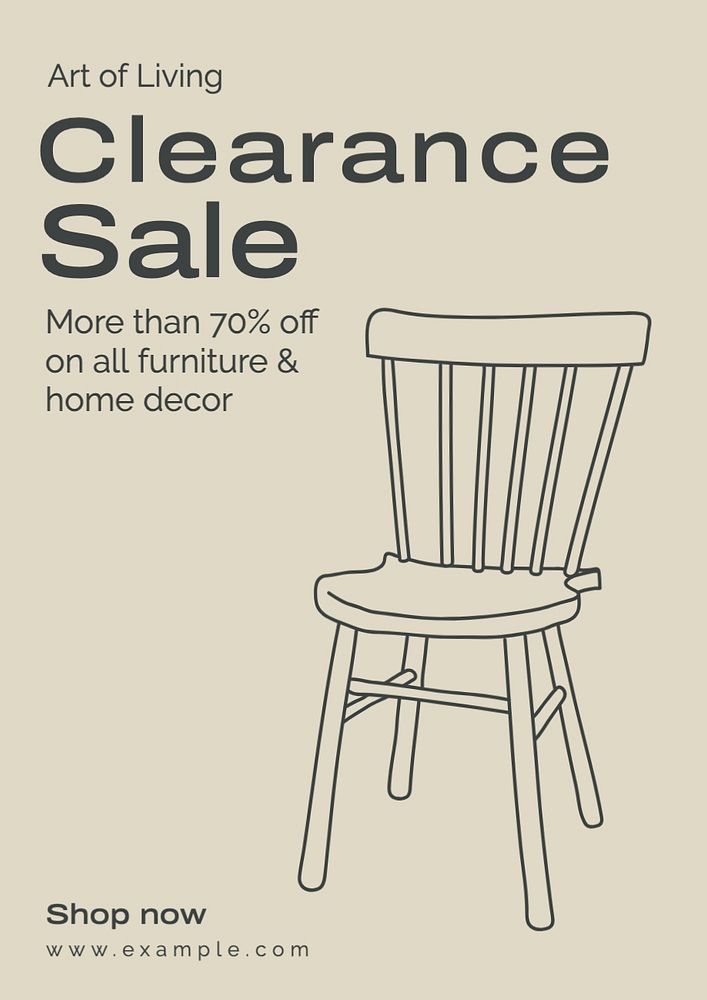 Clearance sale poster template, editable text and design