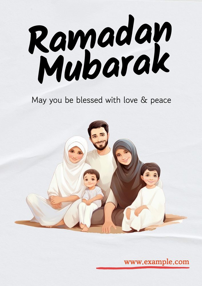 Ramadan mubarak poster template, editable text and design