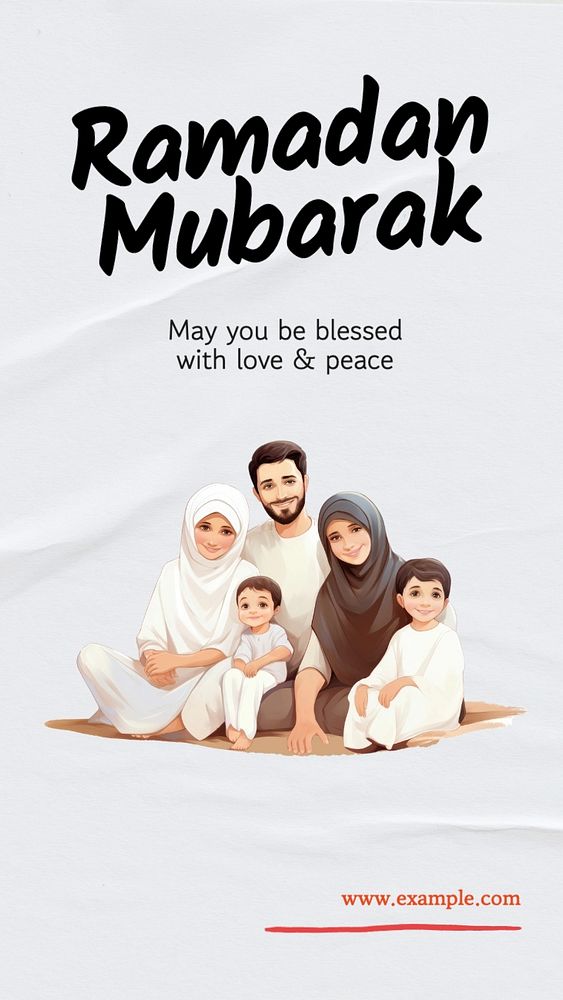 Ramadan mubarak Instagram story template, editable text