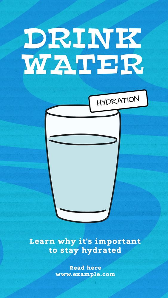 Drink water Instagram story template, editable text