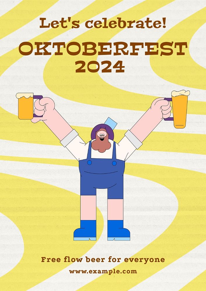 Oktoberfest celebration poster template, editable text and design