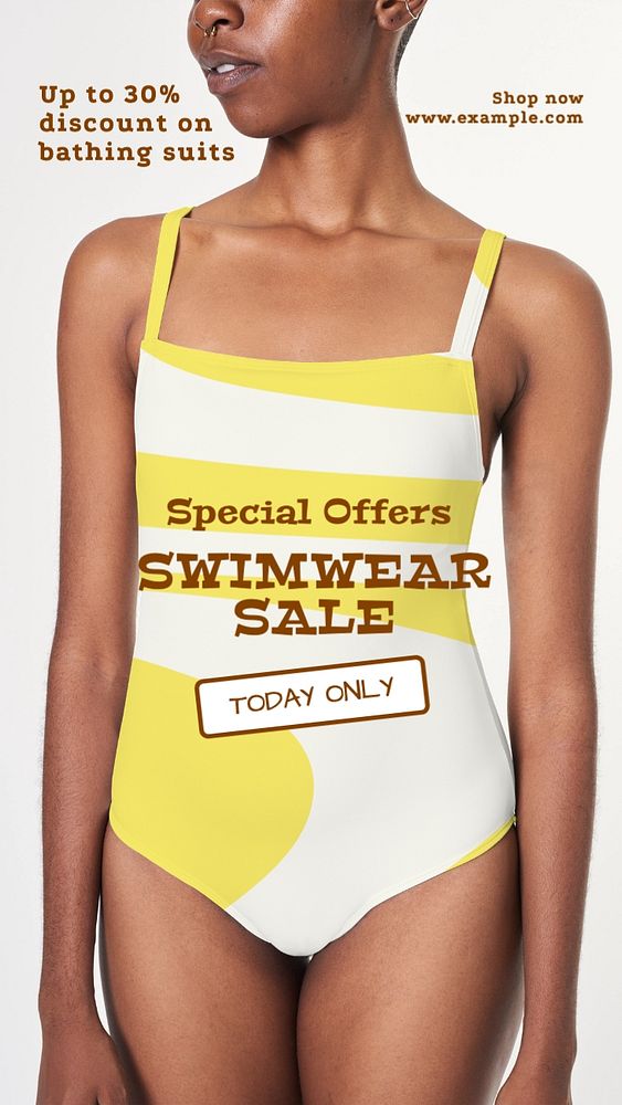 Swimwear sale Instagram story template, editable text